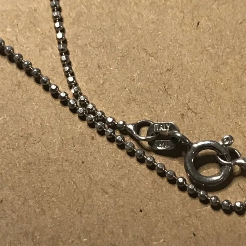 Live Love Laugh Disc 925 Sterling Silver Bead Ball Chain  16